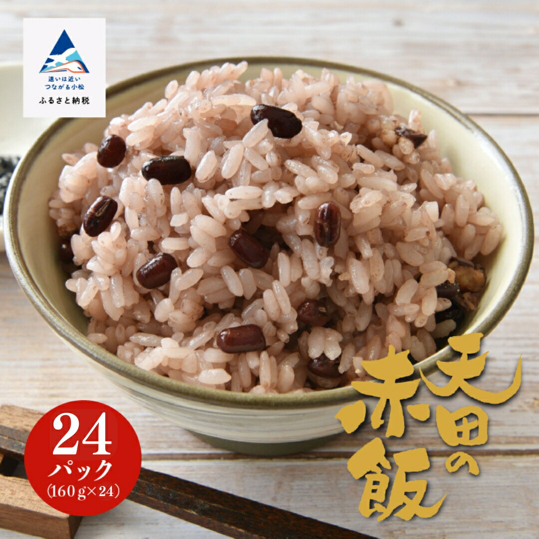 【ふるさと納税】小松市産 天田の赤飯パック 160g×24個入り パックご飯 パックライス コメ お米 国産米 ギフト 小松市 石川県 dk005n00【JA小松市】