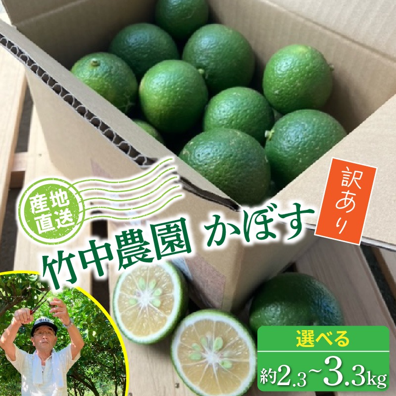 【先行予約】【訳あり】【選べる容量】農家直送！竹中農園 かぼす_2473R