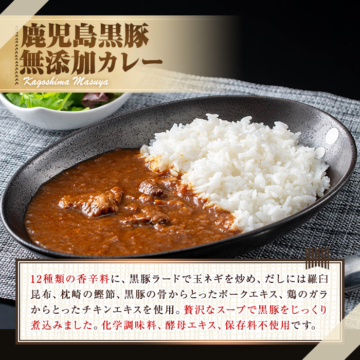 【0075132a】<おためし>鹿児島黒豚無添加カレー(計400g・200g×2P) 黒豚 豚肉 ぶた肉 カレー カレーライス かれーらいす 惣菜 【鹿児島ますや】