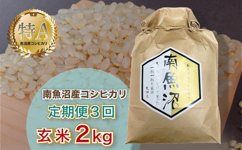 
令和6年産 3ヶ月定期便【玄米2㎏/3回】「越後湯沢産」【湯沢産コシヒカリ】
