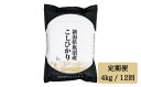 【ふるさと納税】令和6年産【精米4kg/12ヶ月定期便】「雪蔵仕込み」 【湯沢産コシヒカリ】南魚沼産 こしひかり 4回定期便