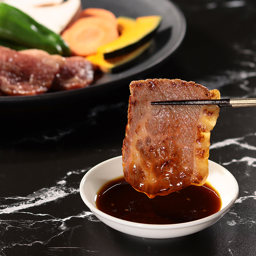 ＜焼肉屋さんの＞極上厚切り牛タンと極上黒毛和牛カルビ　セット各500g