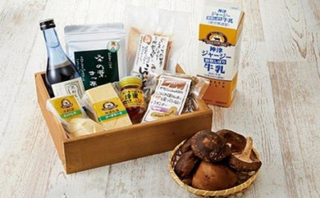 群馬県下仁田町 しもにた玉手箱(神津牧場のチーズ＆牛乳・原木椎茸・国産蜂蜜など)下仁田自慢の9品詰め合わせ F21K-134