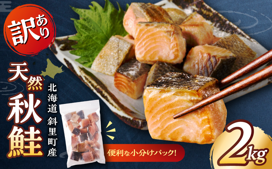 【訳あり】北海道斜里町産 骨取り無塩 天然ダイスサーモン 2kg【無添加】
