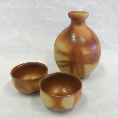 ふるさと納税 鹿追町 『鹿追焼』緋襷酒器3点セット　桐箱付