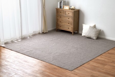 日本製 防炎 カーペット グレー 1枚 6帖 約261×352cm 600092760型 [2422]