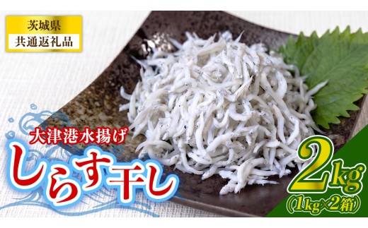 大津港水揚げしらす干し 2kg(1kg×2箱) (茨城県共通返礼品:北茨城市) 冷凍 水揚げ ごはん ご飯 丼 海鮮 魚 名物 グルメ 茨城県 魚介類 ちりめん シラス しらす じゃこ サラダ ふるさと納税 人気 料理（BC002）
