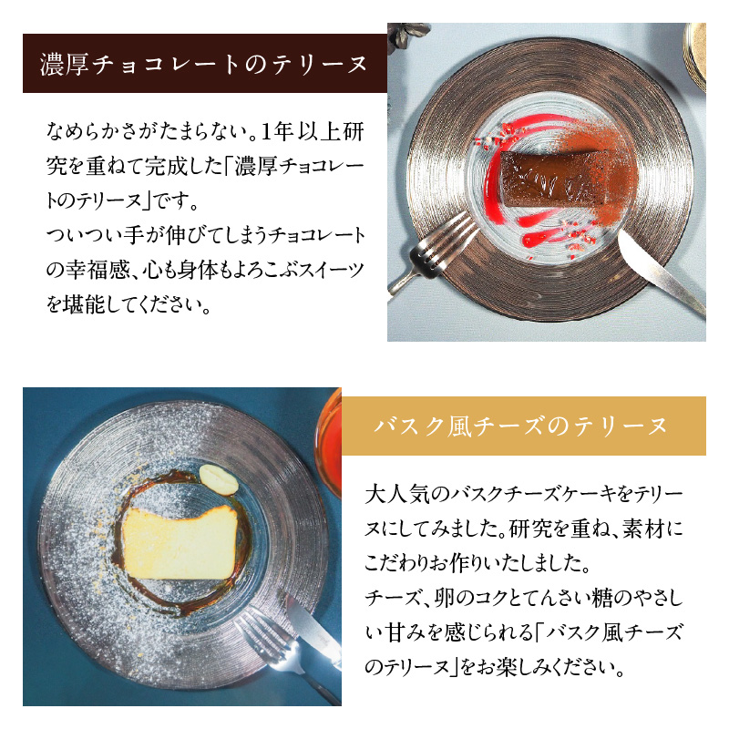 【テリーヌ専門店L】（約２００g）濃厚チョコレート・バスク風チーズ2種のテリーヌセット【グルテンフリー・保存料不使用】 スイーツ H173-012