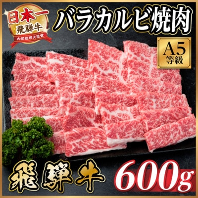 飛騨牛 バラカルビ 600g(焼肉用)【配送不可地域：離島】