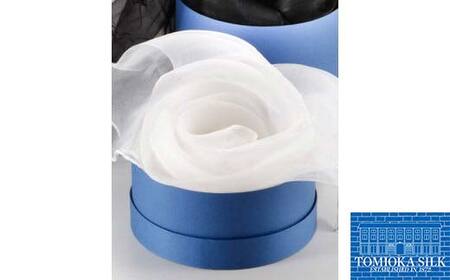 シルクオーガンジーストール　“モノトーン”：白 F20E-346