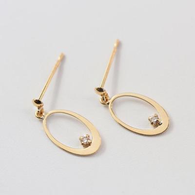 ふるさと納税 山梨県 【山梨県】【ジュエリー】K18 Drop/ドロップ ピアス |  | 01