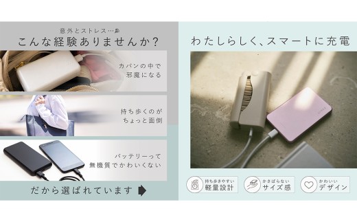 LINKA グロウチャージ（ルミゴールド） 薄型モバイルバッテリー モバイルバッテリー USBケーブル マグネット式ワイヤレス充電対応 ワイヤレス充電対応 充電 5000mAh 最大20W 急速充電 