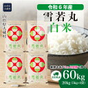 【ふるさと納税】＜令和6年産米＞ 大蔵村 雪若丸 ＜白米＞ 60kg 定期便（20kg×3回お届け）