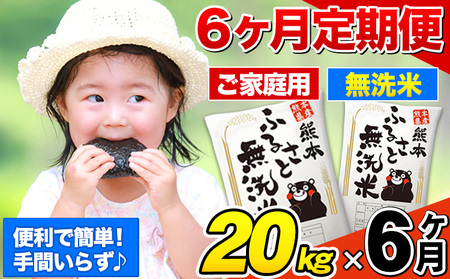 【6ヶ月定期便】熊本ふるさと無洗米 20kg 訳あり《お申込み月の翌月から出荷開始》|定期 熊本県産 御船町 無洗米 お米 おこめ 熊本 SDGs むせんまい kome musennmai 米 ふるさと納税 訳アリ 家庭用 わけあり 国産 コメ