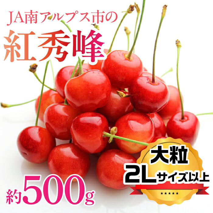 【ふるさと納税】＜2026年発送先行予約＞さくらんぼ 紅秀峰　2Lサイズ以上　500g ふるさと納税 さくらんぼ 紅秀峰 果物 フルーツ おすすめ 山梨県 南アルプス市 送料無料 ALPAA054