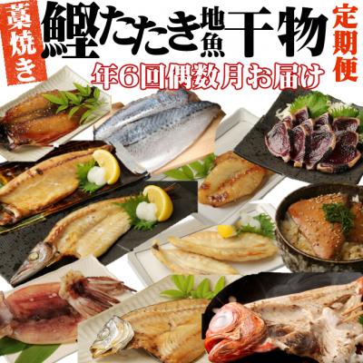 ふるさと納税 室戸市 室戸流藁焼きタタキと地魚干物セット定期便6回B(年6回・偶数月お届け)