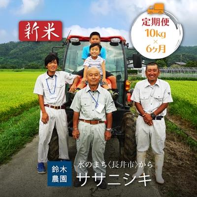 ふるさと納税 長井市 【定期便6ヶ月】【令和8年産新米】鈴木・ファーム「ササニシキ」10kg×6ヶ月_A126