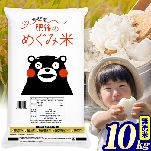 無洗米 熊本県産 ブレンド米 肥後のめぐみ米 10kg 《7-14日以内に出荷(土日祝除く)》熊本県産 ふるさと納税 精米 米 こめ ふるさとのうぜい コメ お米 おこめ