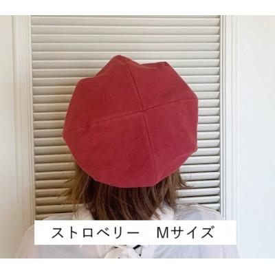 ふるさと納税 長岡京市 麻素材 ベレー帽(ベルギーリネン・麻　ストロベリー)　サイズM