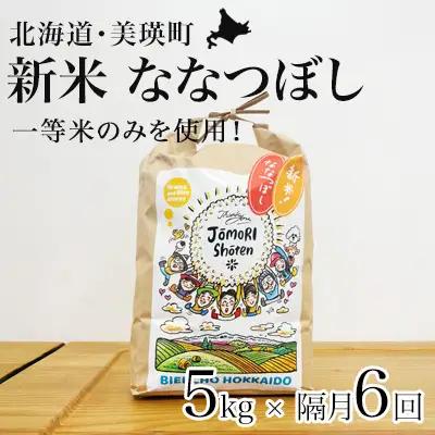 【隔月6回定期便】白米 5kg ななつぼし 一等米 精米 ブランド米 定期便 【令和8年産】 城守商店