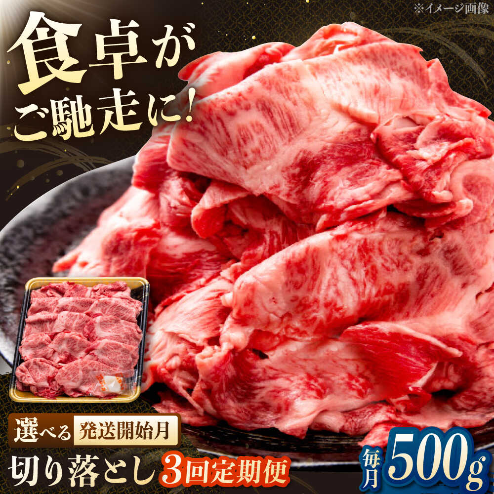 【ふるさと納税】【3回定期便】博多和牛切り落とし 500g ▼肉 切り落とし 切り落とし肉 牛肉 和牛 小分け 桂川町/JA全農ミートフーズ株式会社[ADCB017] 40000 以上 40000円 以上 4万円 以上