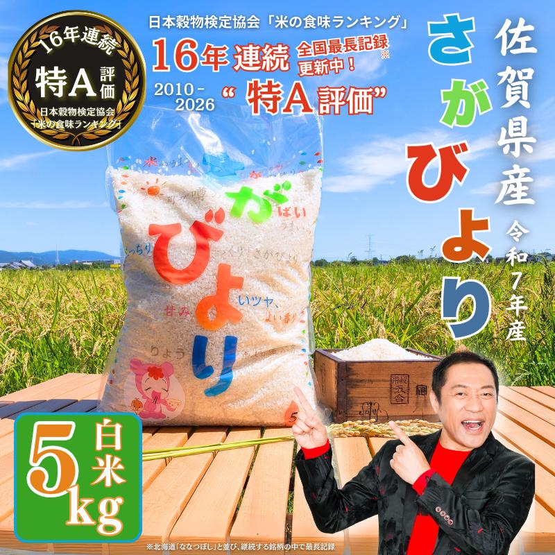令和7年産 佐賀県産 さがびより 白米 5kg おこめ 米 ：B160-046