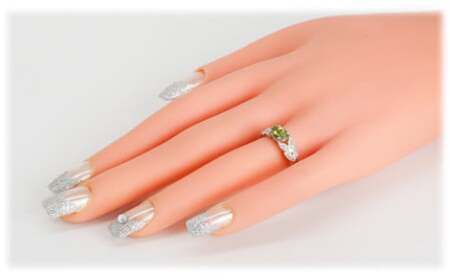 カナリー トルマリン リング 0.6ct K10WG/K10YG (13387)