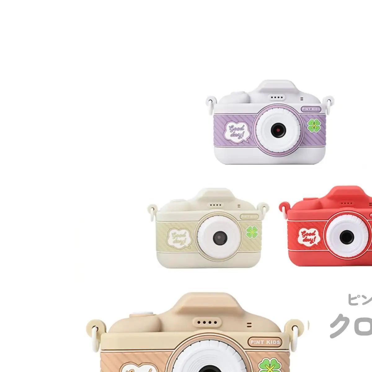子供用 カメラ ピントキッズ クローバー ［ キッズカメラ トイカメラ ズーム機能 インカメラ 動画撮影 フレーム機能 タイマー撮影 ミニゲーム 音楽再生 スマホ転送可能 メモリーカード 付き 首掛け USB式充電 簡単操作 知育おもちゃ プレゼント ] トマトレッド