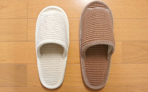 スリッパ2足セット　＜インドコットン・フェルト底・M（約25cm）Lサイズ（約27cmまで）＞　【04301-0350】_イメージ4