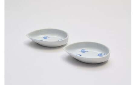 有田焼 染付波千鳥 刺身皿・組千代口【深川製磁】食器 器 うつわ 食器セット 皿 刺身皿 醤油皿 小皿 鳥 千鳥 染付 食洗機対応 A80-60