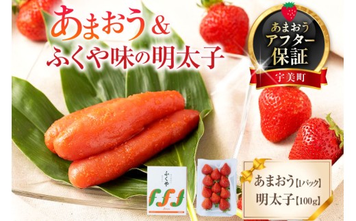 いちご 明太子 セット 福岡産あまおう 1パック 250g ふくや 味の明太子 100g 【期間限定発送】 [南国フルーツ 福岡県 宇美町 um40azo970035] 詰め合わせ 先行予約 あまおう イチゴ 苺 フルーツ 果物 果実 甘い あまい ふくや 辛子明太子 めんたいこ