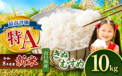 令和8年度産 新米 きぬむすめ 白米 10kg 村上農園 先行予約 ＜ 2026年10月中旬より11月末まで順次発送 ＞ ｜ 精米 新米 白米 米 雑穀 お米 コメ 単一米 きぬむすめ 絹娘  山口 美祢 秋吉台 10kg