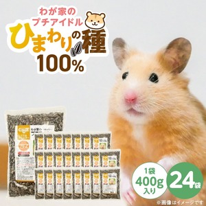 わが家のプチアイドル ひまわりの種 100%（400g×24袋）_ひまわりの種 100% 400g × 24袋 リス ハムスター モルモット ウサギ 小動物 殻付きタイプ カリカリ食感 香ばしい 風味 タンパク質 食物繊維 ビタミン ミネラル おやつ チャック付き 便利 福岡県 久留米市 送料無料 〔Pf083-01〕