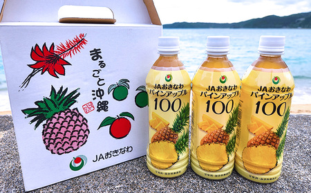 JAおきなわ　パインアップル100（PET500ml）3本セット パインアップル パイナップル ぱいなっぷる パイン パインジュース ぱいん 安心 甘酸っぱい パインストレート ソーダ割 南国フルーツ