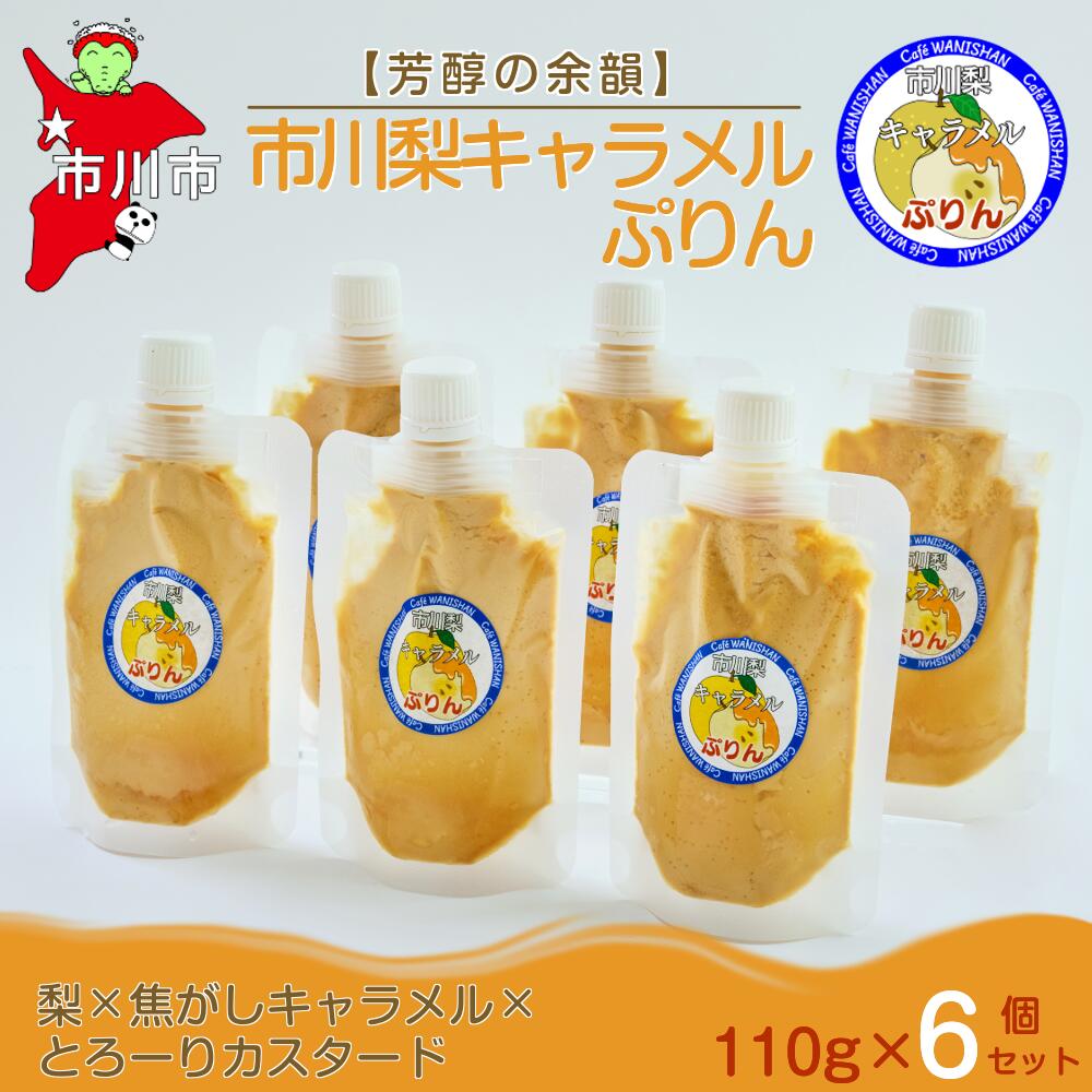 【ふるさと納税】【芳醇の余韻】市川梨キャラメルぷりん6個セット　【12203-0338】 Cafe WANISHAN プリン パウチタイプ 飲めるぷりん デザート スイーツ ゼラチン不使用 とろとろ 贅沢 できたて ギフト プレゼント 市川市 千葉県