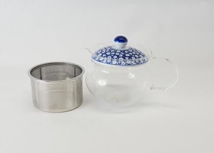 【波佐見焼】SS茶こしガラスポット　ブルーミルク  【西海陶器】 １ 73588