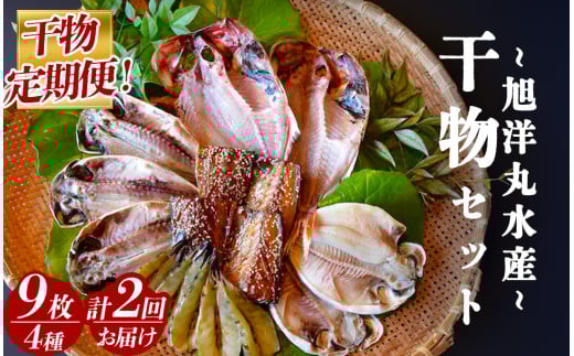 【定期便】旭洋丸水産 手作り干物 定期便（2回便）　【 干物 ひもの 干物詰め合わせ お歳暮 静岡県産 伊豆 魚介類 アジ 金目鯛 海老 サバみりん  無添加 冷凍 美味しい 人気 ランキング オススメ 】　