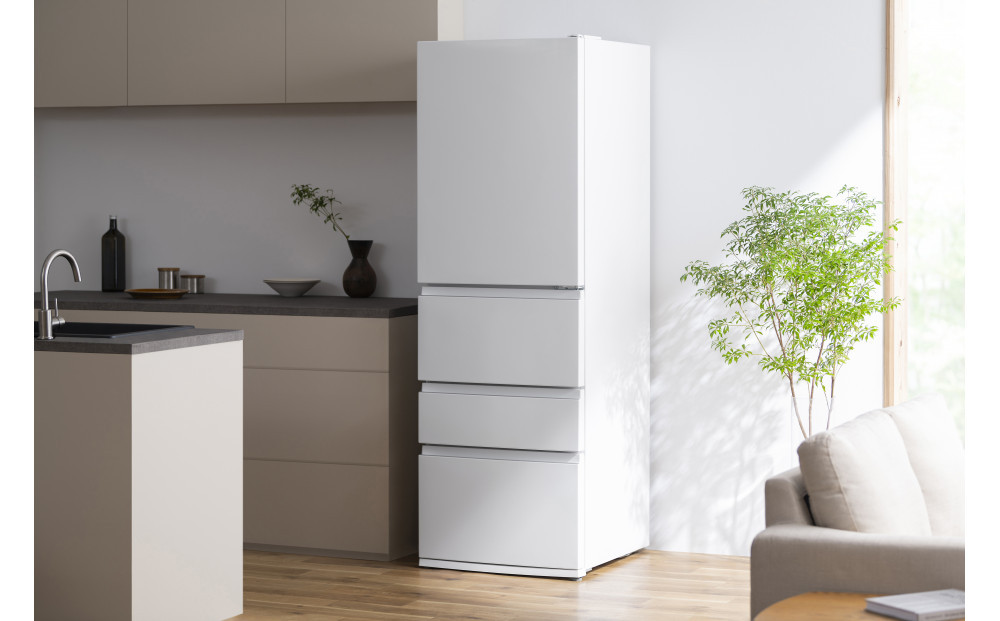 冷凍冷蔵庫 370L 自動製氷機能付 IRSN-I37A-W ホワイト