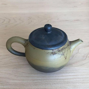 三代片山白山作 緑泥藻がけ茶銚（木） 陶器 常滑焼 やきもの お茶 茶器 急須 茶道具 日本茶 食器 和 伝統工芸 工芸品 陶製茶こし 日本六古窯 名工 キッチン雑貨 キッチン用品 日用品 ティーポッ