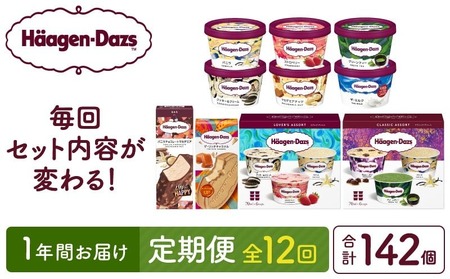 ＜全12回・連続＞1年定期便！ハーゲンダッツ人気 セット アイス スイーツ デザート_H0016-177