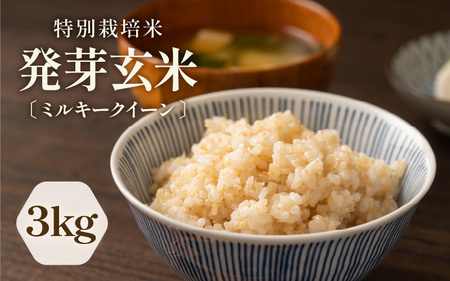 【令和7年産】発芽玄米 特別栽培米 ミルキークイーン 真空パック 3kg 米 玄米 ギャバ [A-29117]