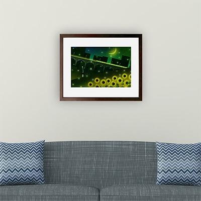 ふるさと納税 綾部市 ＼京都・綾部の癒やし系作家/【絵画】夜更けのひまわり　額装サイズ526mmx412mm |  | 02
