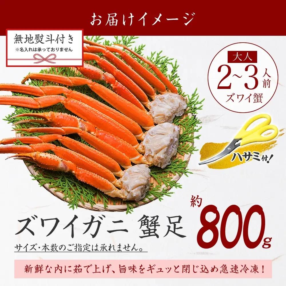 3536. 無地熨斗 ズワイガニ 蟹足 ボイル 約800g 2-3人前 カニ 蟹 かに ズワイ ズワイ蟹 ずわい ずわい蟹 ズワイガニ 脚 足 熨斗 のし 名入れ不可 送料無料 北海道 弟子屈町