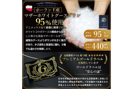 高級 軽量 羽毛布団 シングル 冬用  本掛け  青 柄 ｜