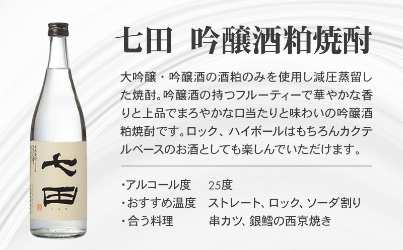 七田 吟醸 酒粕 焼酎 1.8L 天山酒造 焼酎 しょうちゅう 米 日本酒 にほんしゅ 清酒 吟醸 大吟醸 酒 酒米 減圧蒸留 低温 発酵 水割り ロック 蔵元 醸造 佐賀県 小城市