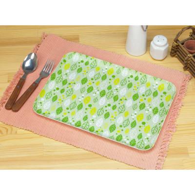 ふるさと納税 和歌山市 友禅和紙 トレー M 33cm サマー リーフ グリーン 2枚セット 食洗機対応のおしゃれなトレー |  | 01