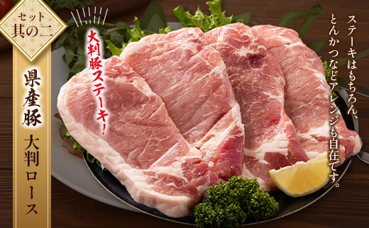 宮崎牛 × 宮崎県産豚 ステーキ食べ比べ 合計1.2kgセット［宮崎牛モモステーキ 400g ＆ 県産豚大判ロース 800g］小分け 冷凍 バラエティ 個包装 ※ご入金月の翌月中に出荷【C458】