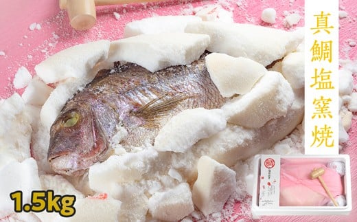 鯛の塩釜焼 1.5kg（木槌付き）鳴門 真鯛 塩釜焼 お祝い 母の日 父の日 敬老の日 お中元 お歳暮 出産 メッセージ