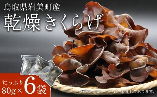 乾燥きくらげ 80g 6袋｜鳥取 岩美 きのこ 菌床栽培 きくらげ 乾燥【35005】