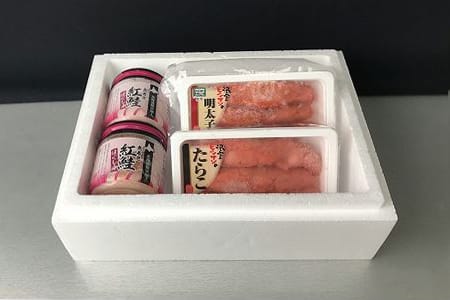 鮭フレーク80g×2瓶、たらこ140g、辛子明太子140g A-18030